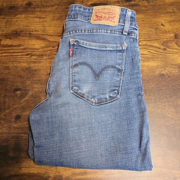 Levi's Jeans Sz 27 Low Rise 711 Skinny Medium Light Wash Stretch Denim Western - Picture 3 of 12